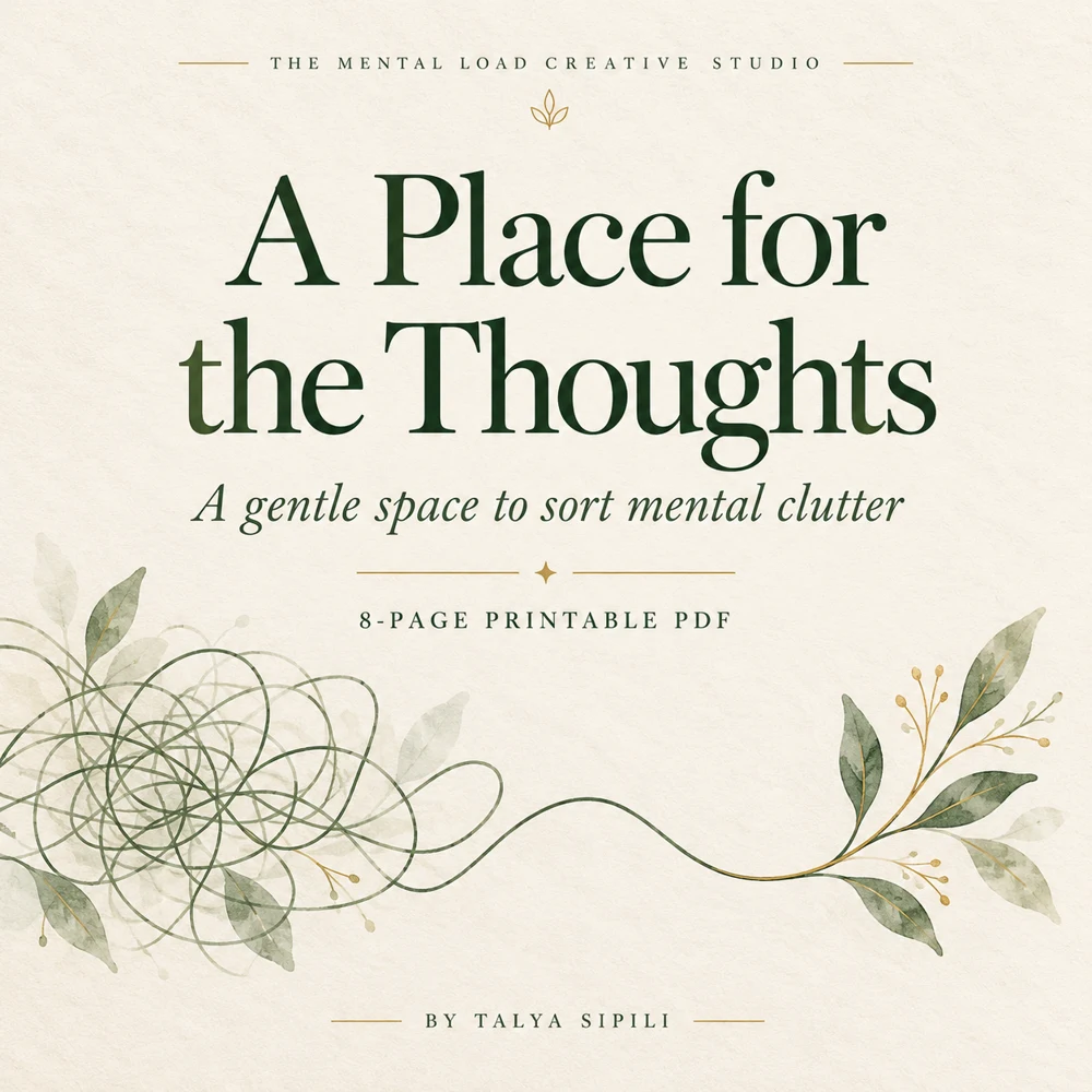 A Place for the Thoughts, an 8-page printable to sort mental clutter